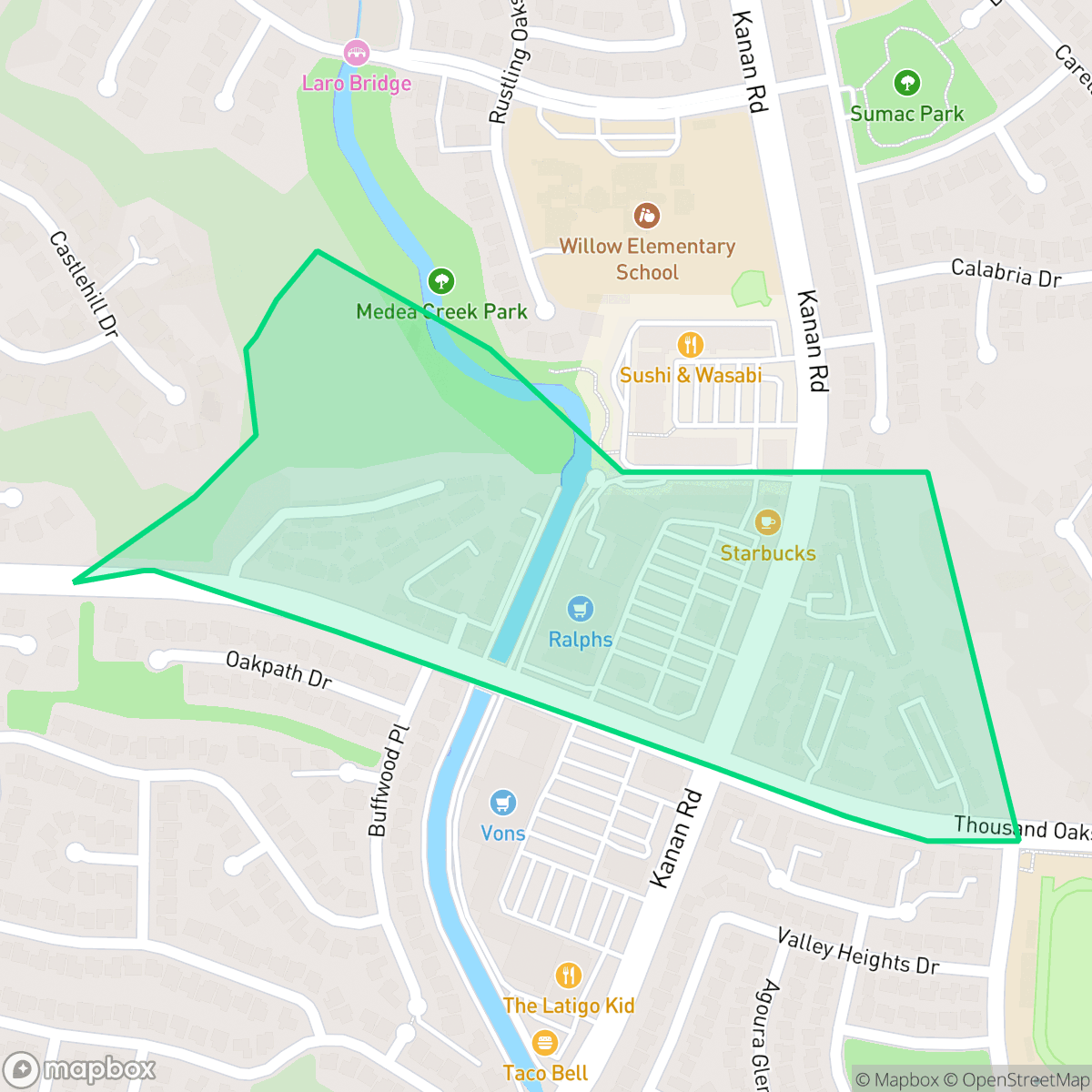 Map showing the location of Downtown, Agoura Hills, CA