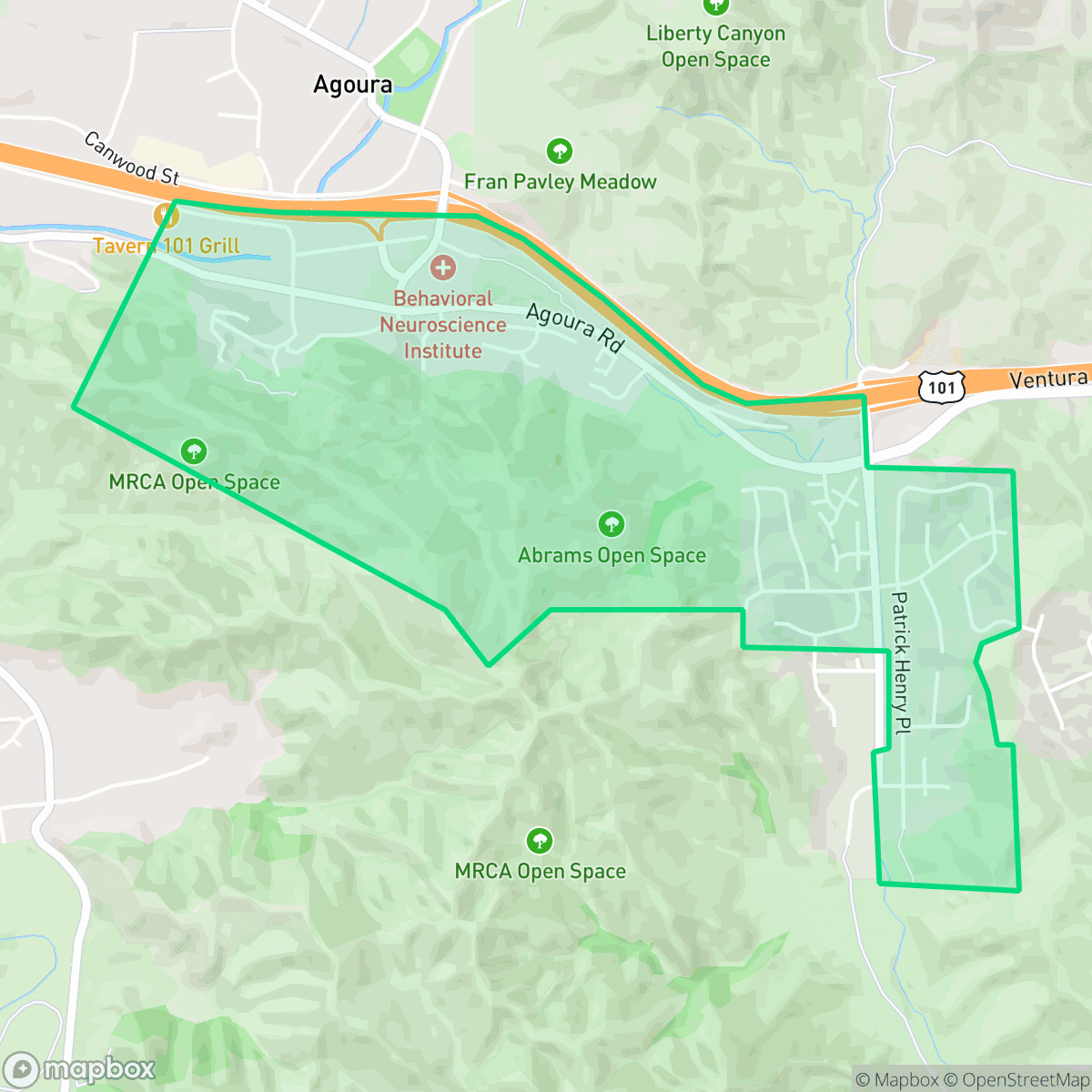 Map showing the location of Historic Quarter, Agoura Hills, CA