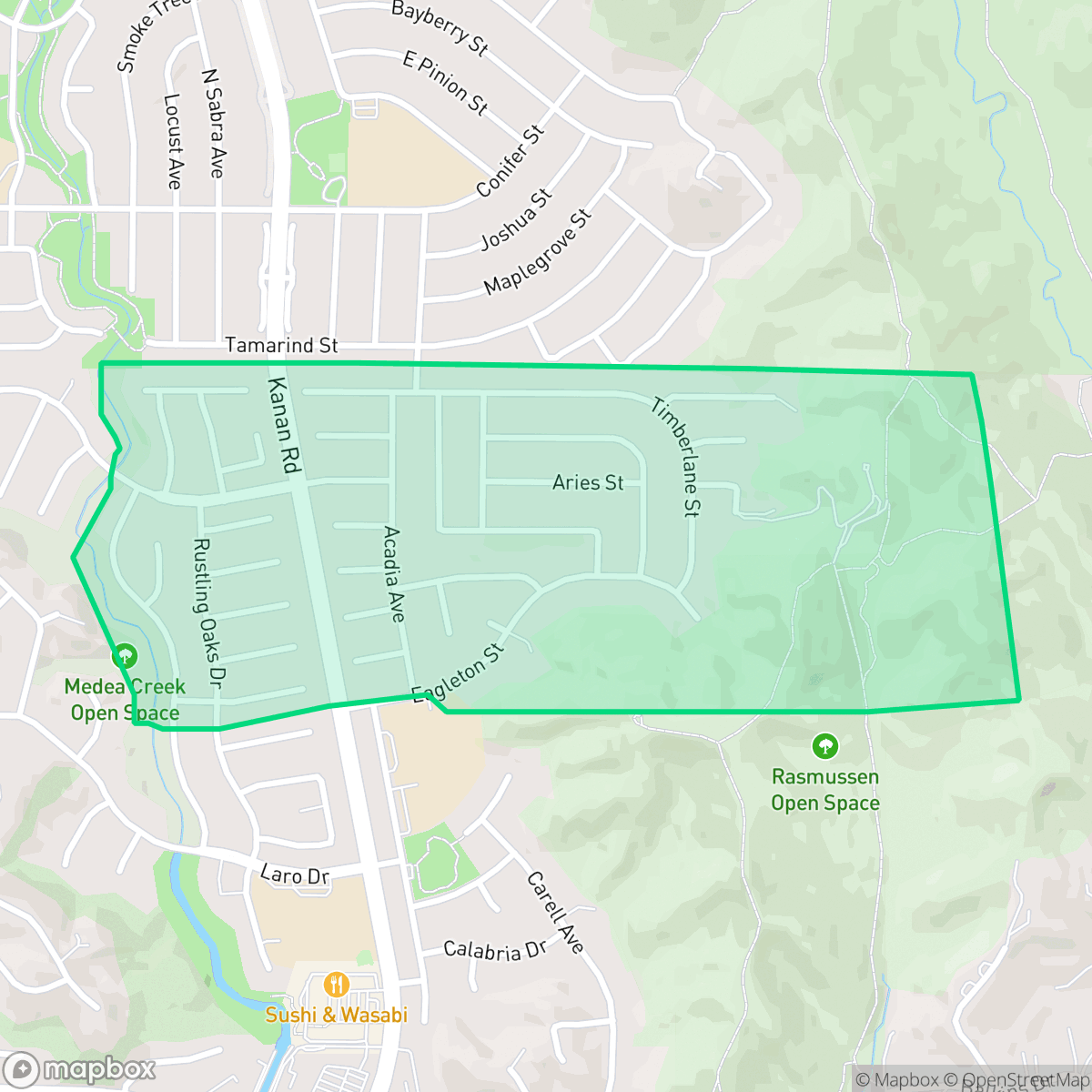 Map showing the location of North Village, Agoura Hills, CA