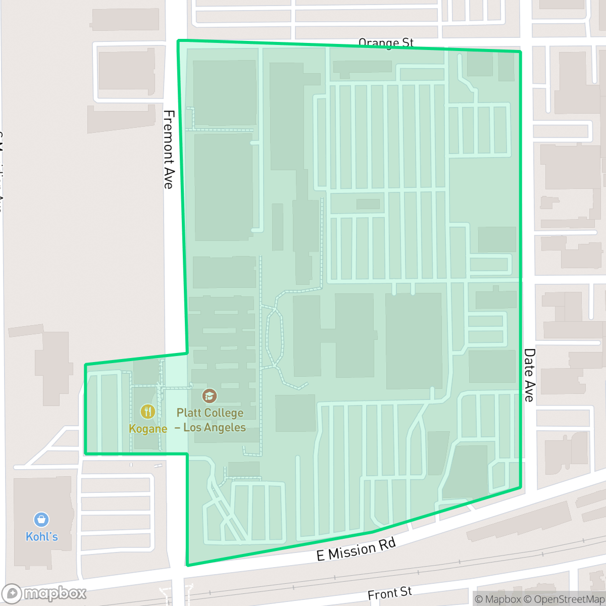 Map showing the location of The Alhambra, Alhambra, CA