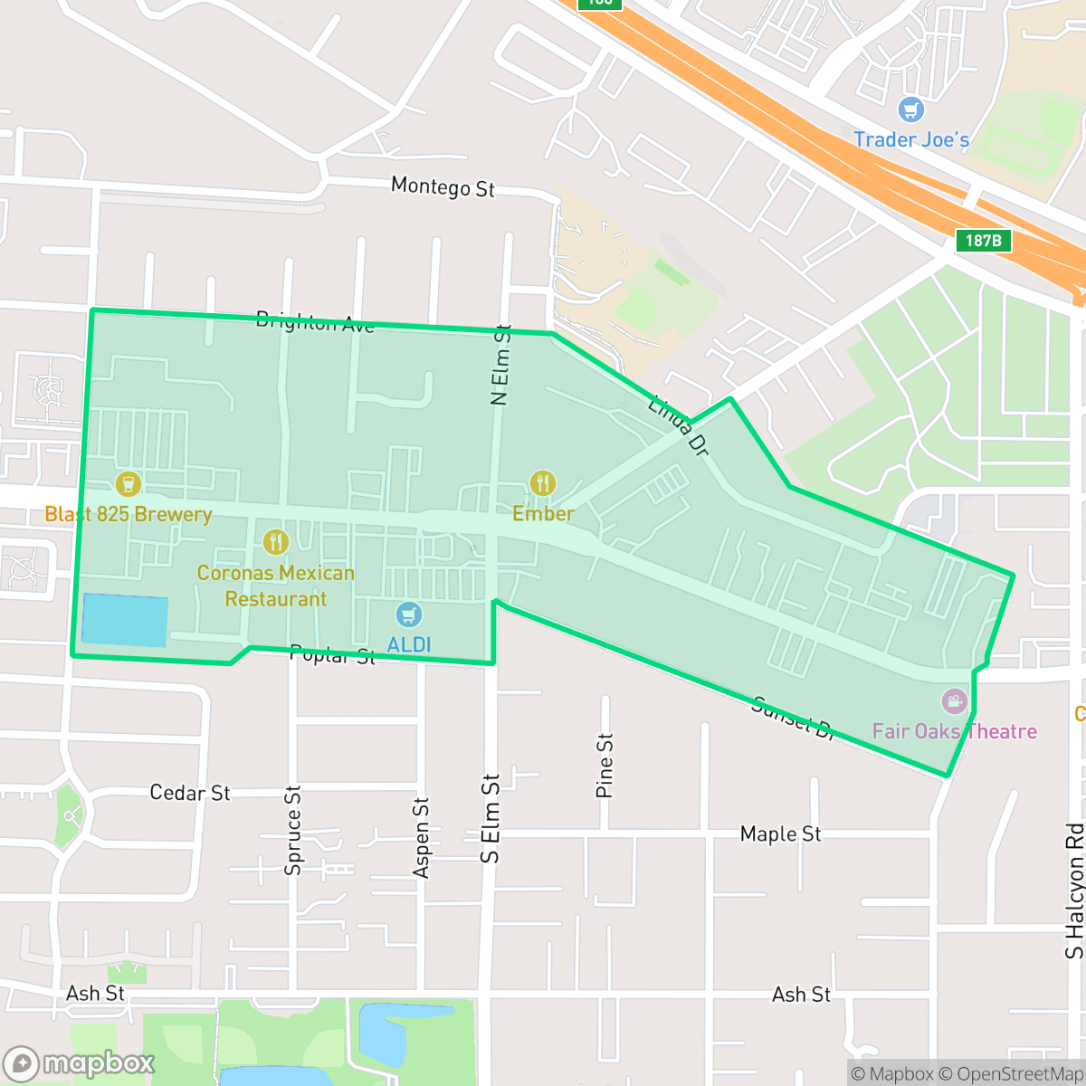 Map showing the location of Fair Oaks, Arroyo Grande, CA