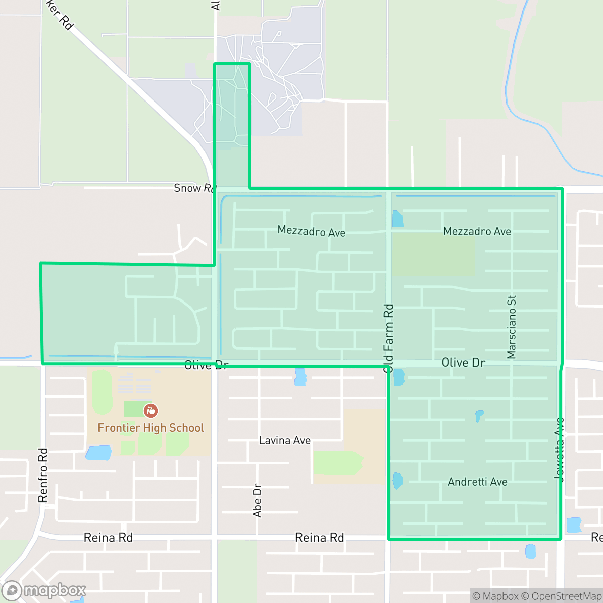Map showing the location of Avalon, Bakersfield, CA