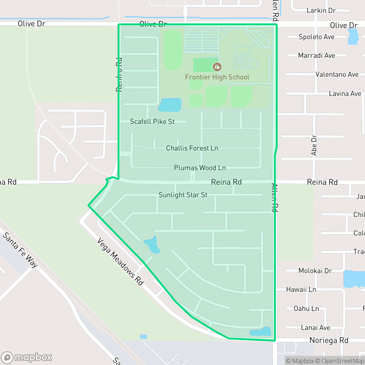 Map showing the location of Belsera, Bakersfield, CA