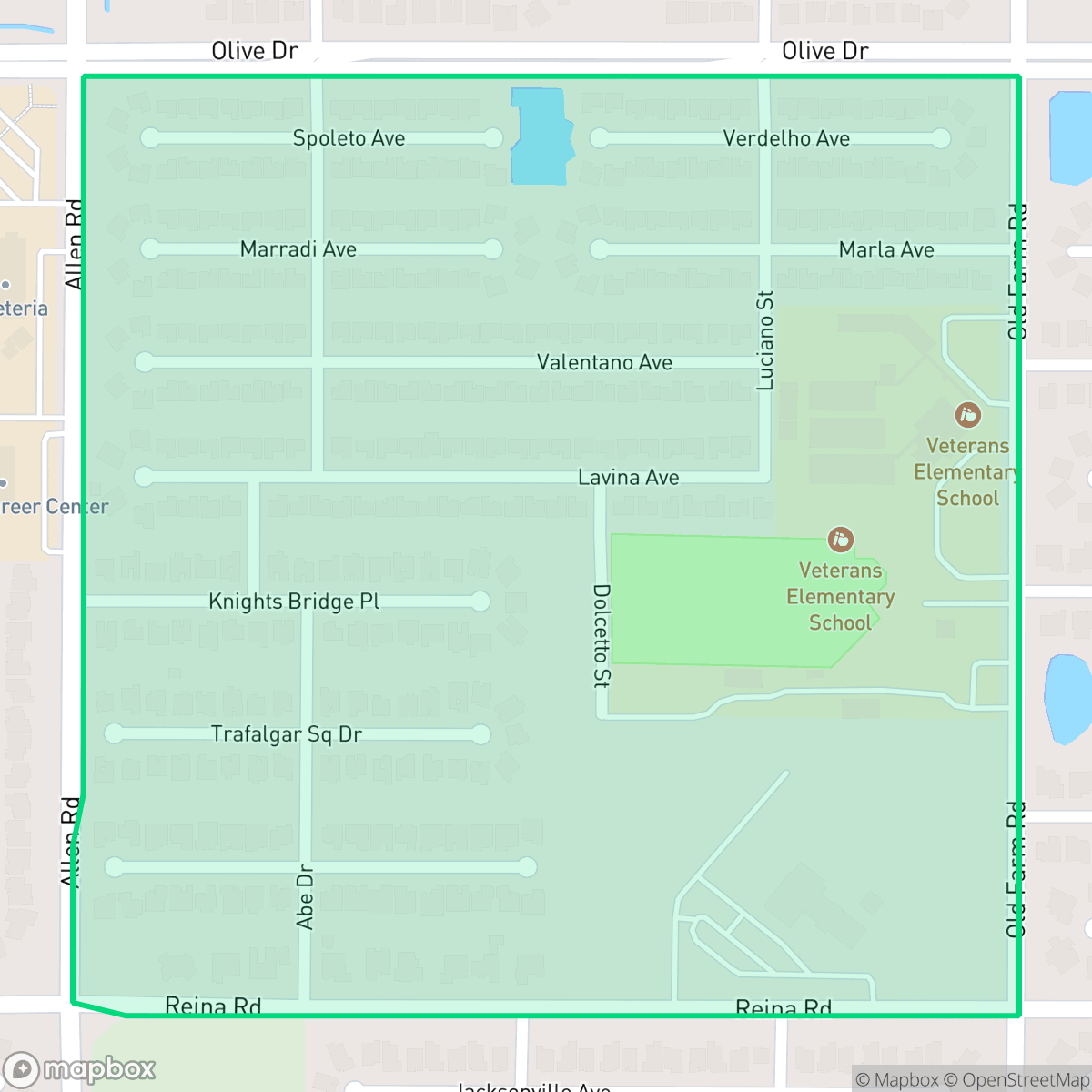 Map showing the location of Nottingham Estates, Bakersfield, CA