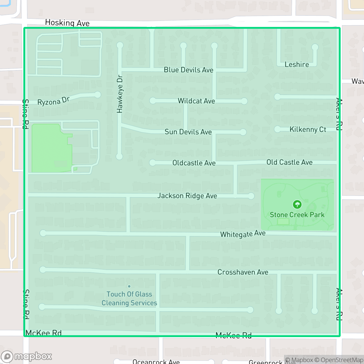 Map showing the location of Stone Creek, Bakersfield, CA