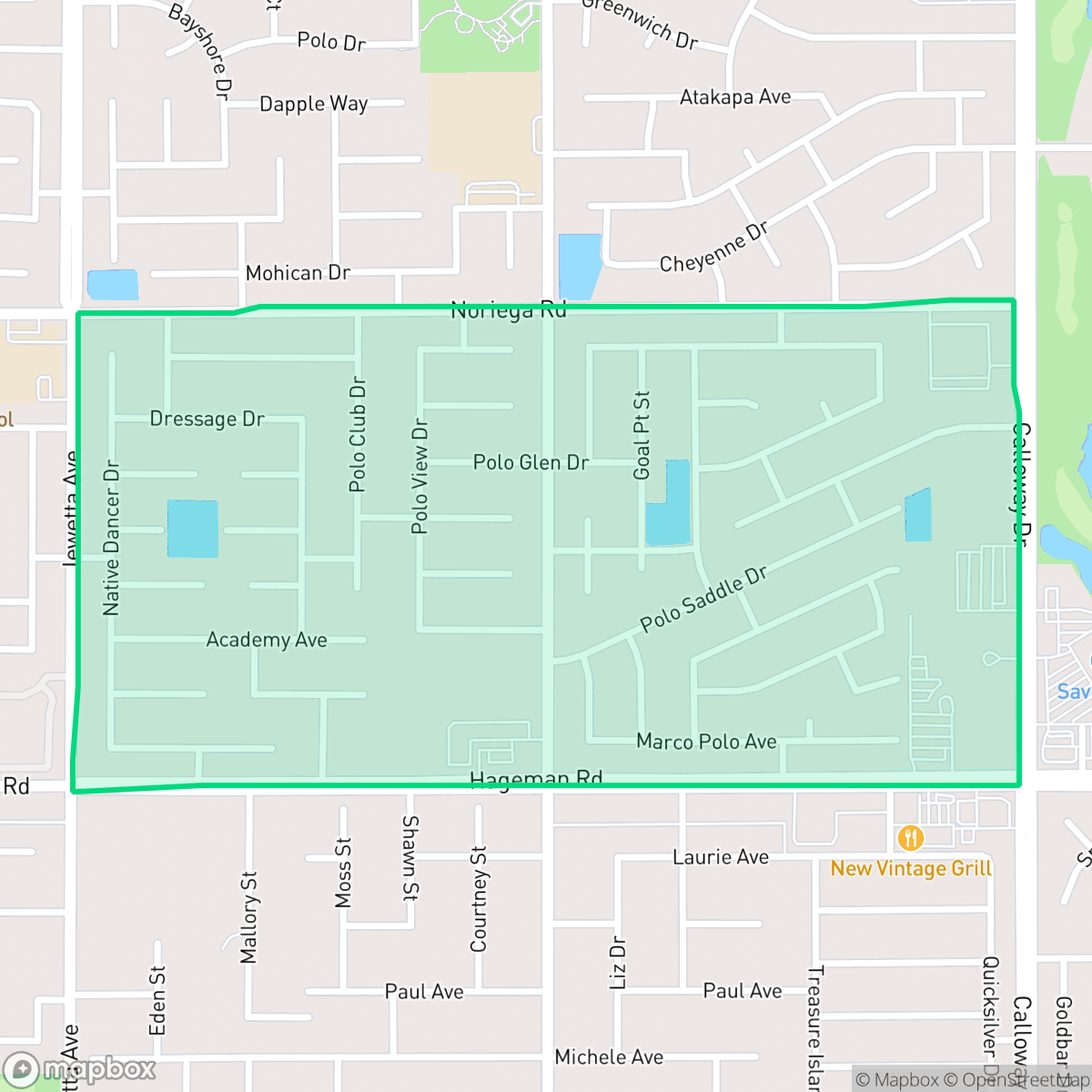 Map showing the location of Westlakes, Bakersfield, CA