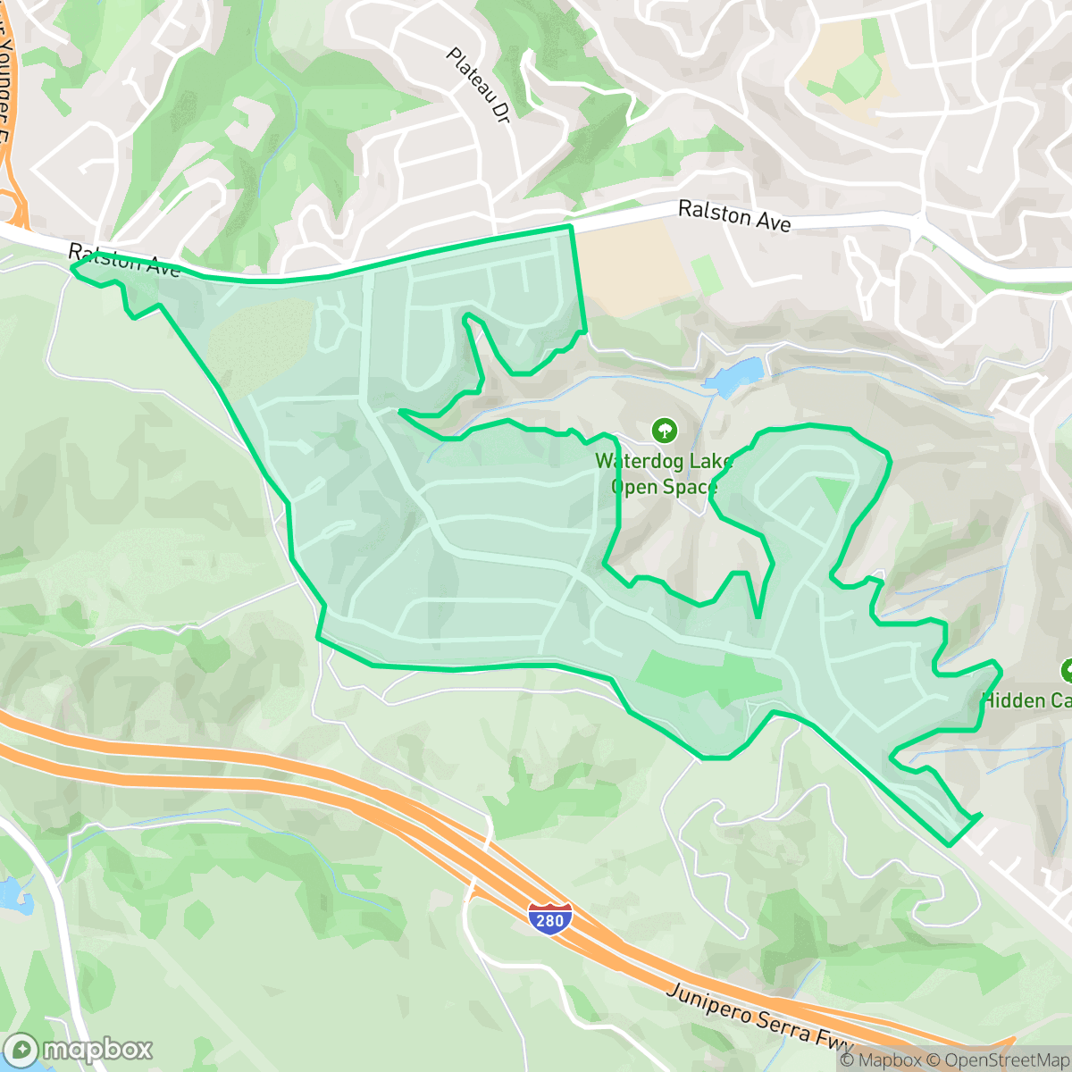 Map showing the location of Belmont Heights, Belmont, CA