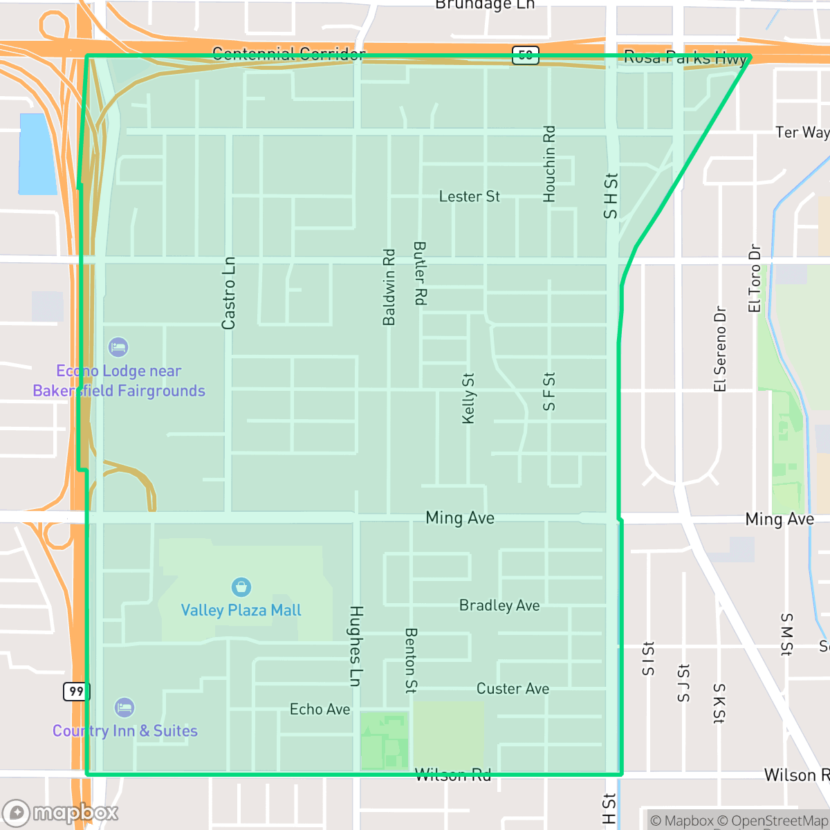 Map showing the location of Benton Park, Benton Park, CA