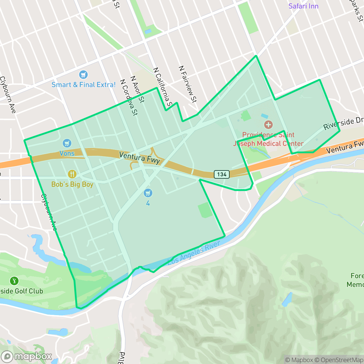 Map showing the location of Media, Burbank, CA