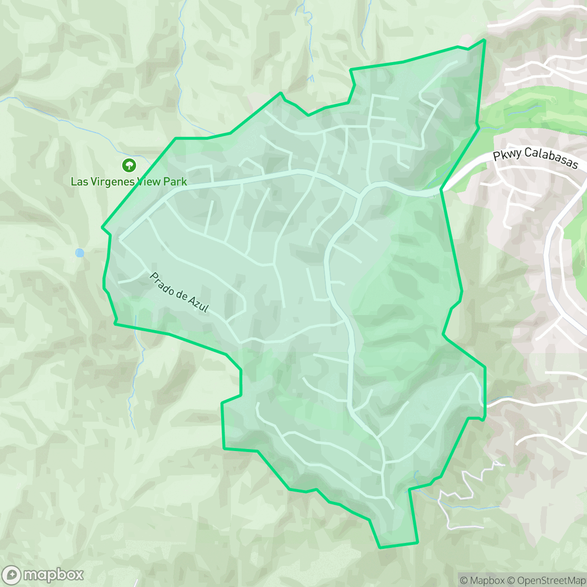 Map showing the location of The Oaks, Calabasas, CA