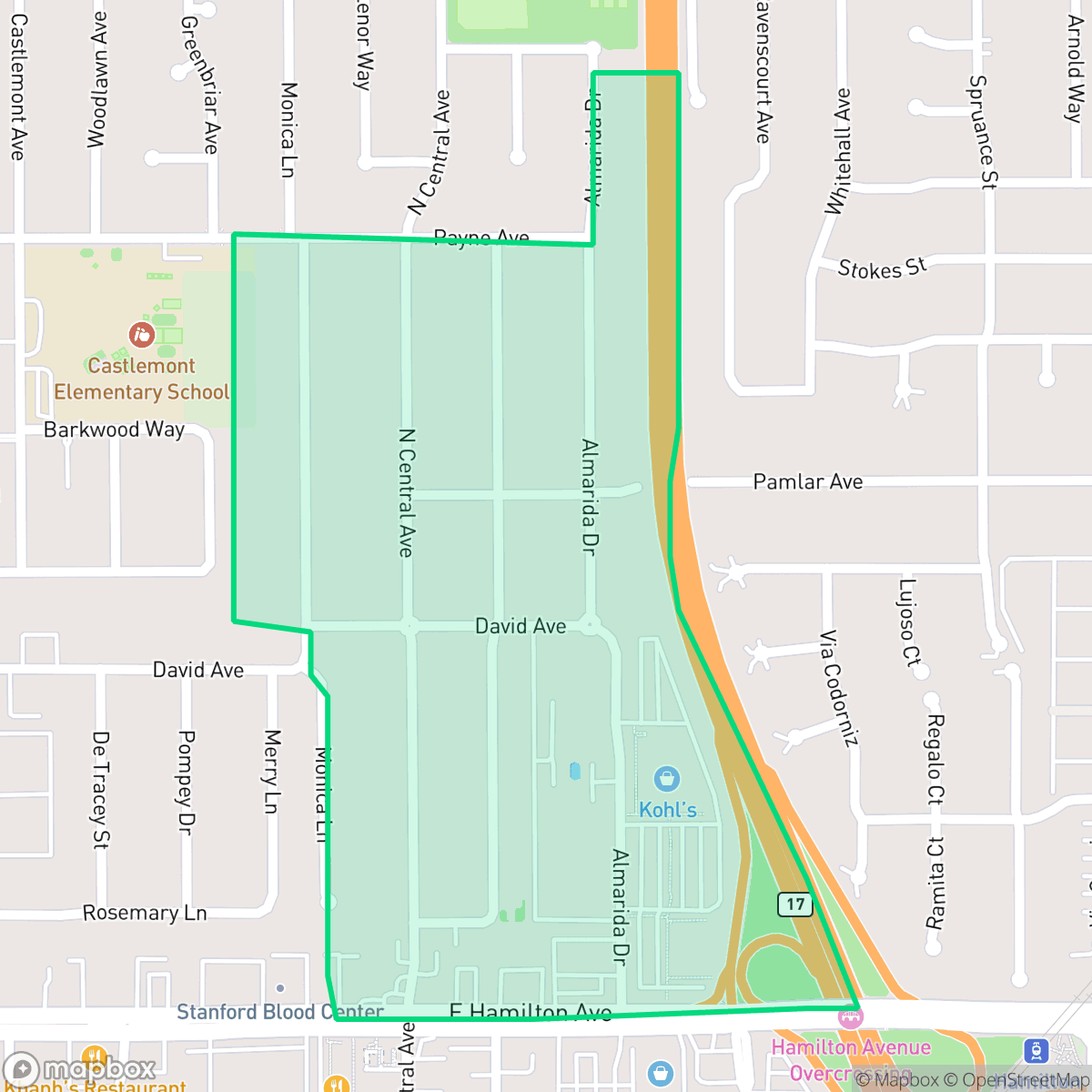 Map showing the location of North Campbell, Campbell, CA