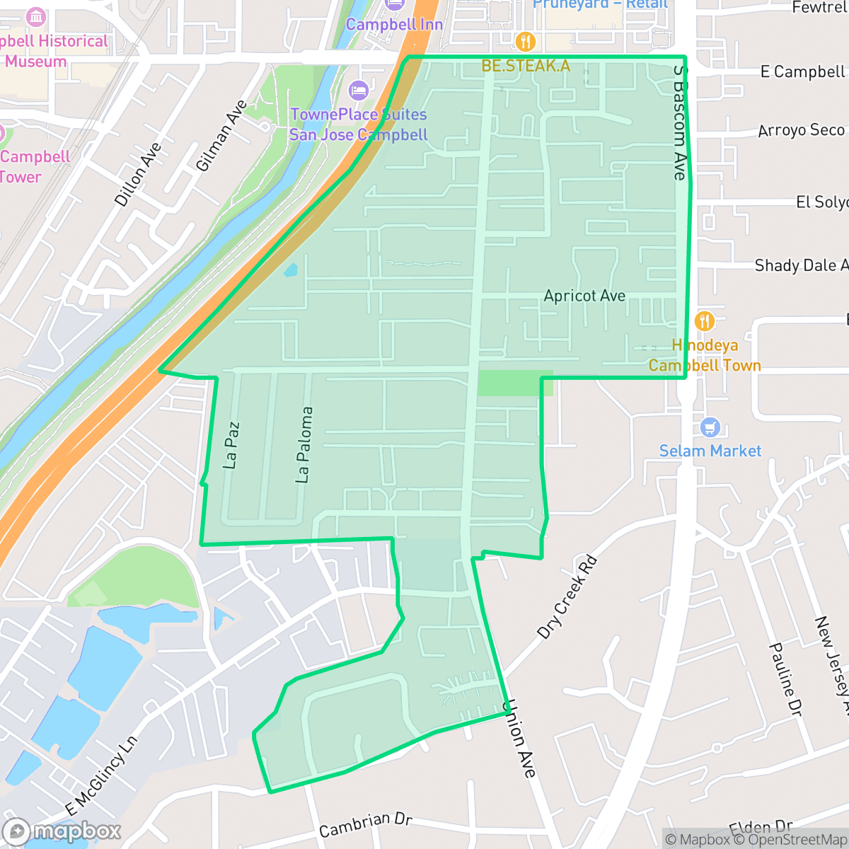 Map showing the location of Union, Campbell, CA