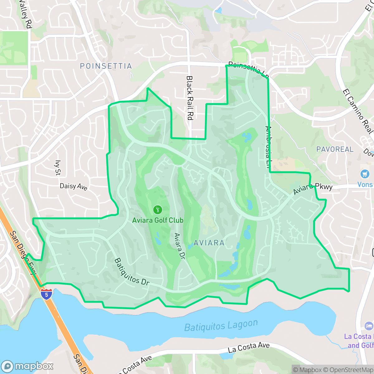 Map showing the location of Aviara, Carlsbad, CA