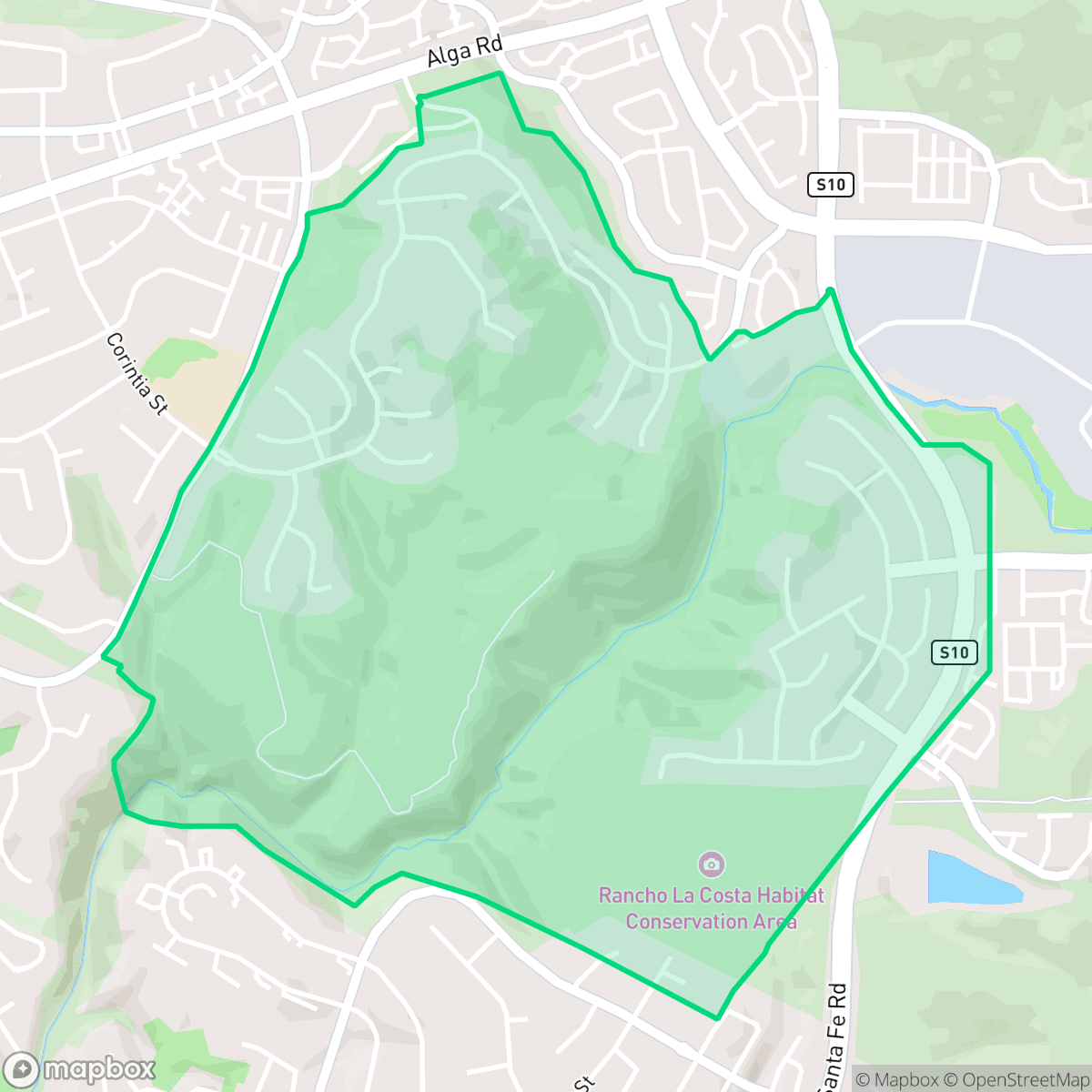 Map showing the location of La Costa Ridge, Carlsbad, CA