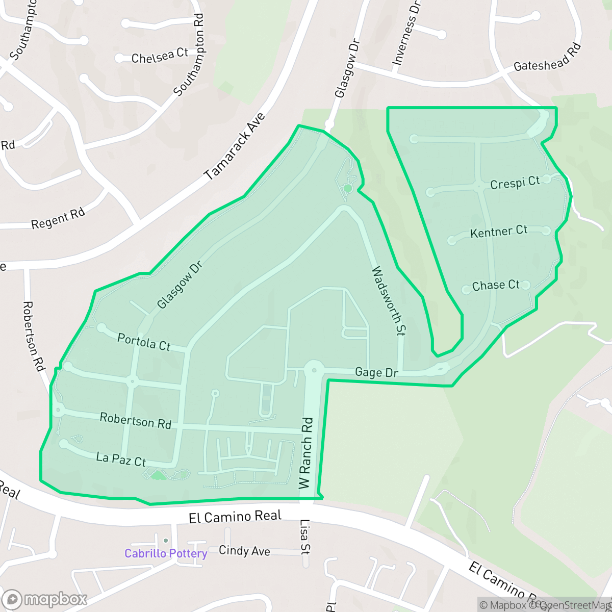Map showing the location of Robertson Ranch, Carlsbad, CA