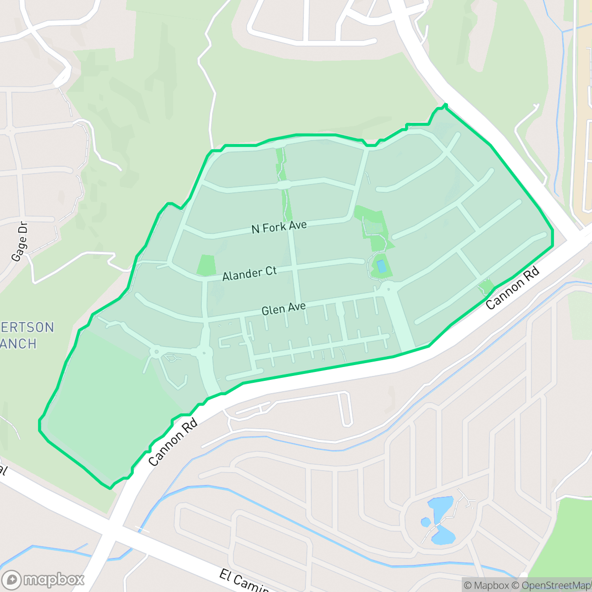 Map showing the location of The Foothills, Carlsbad, CA