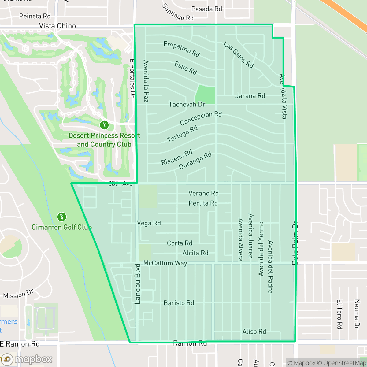 Map showing the location of Panorama, Cathedral City, CA