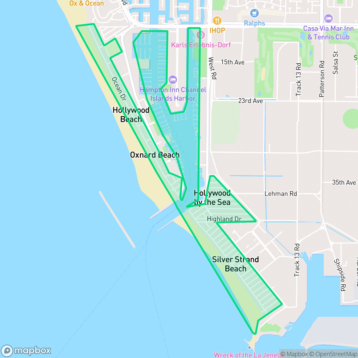 Map showing the location of Channel Islands Beach, CA — coverage area