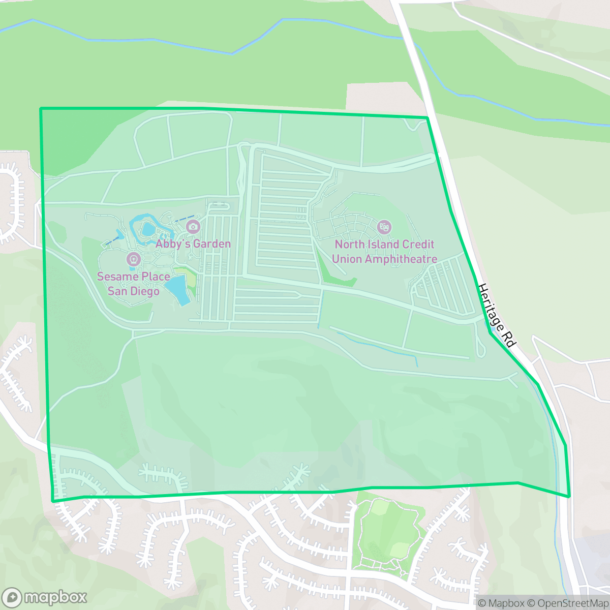 Map showing the location of Amphitheater and Water Park, Chula Vista, CA