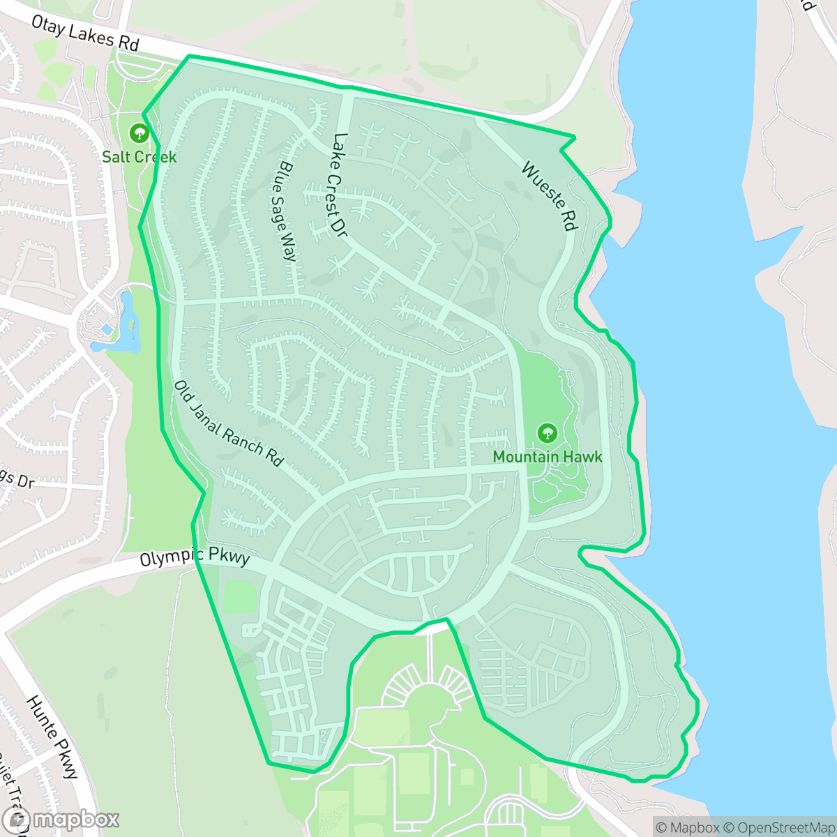 Map showing the location of Eastlake Vistas, Chula Vista, CA