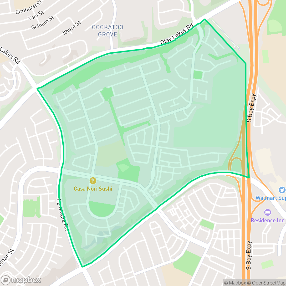 Map showing the location of Otay Ranch Village 5, Chula Vista, CA