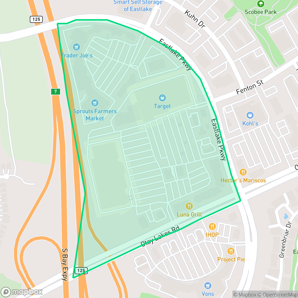 Map showing the location of Village Center, Chula Vista, CA