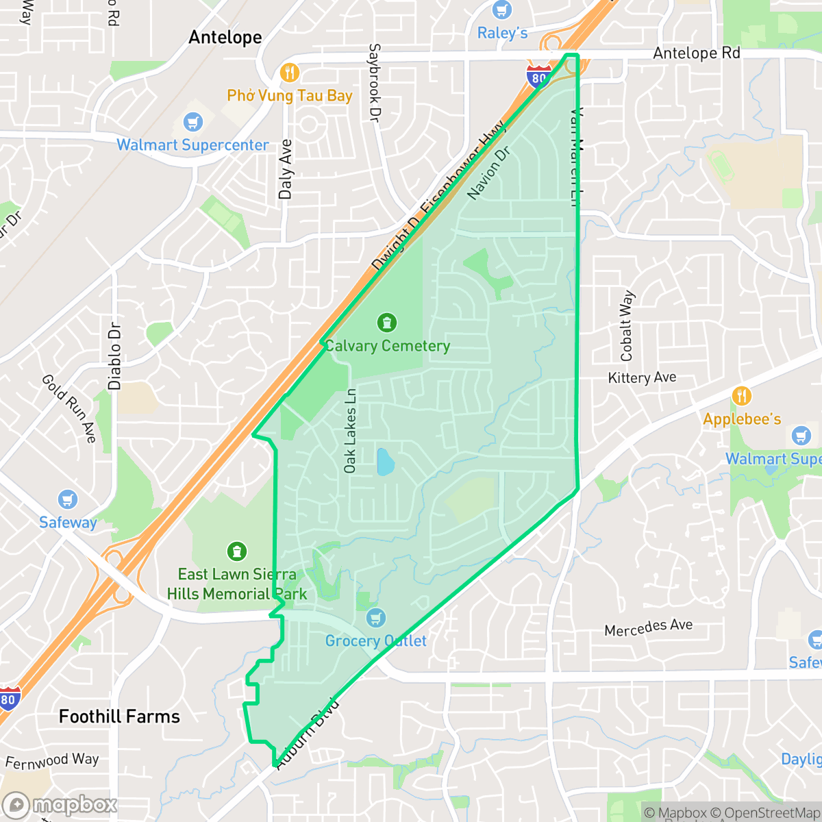 Map showing the location of CHANT, Citrus Heights, CA