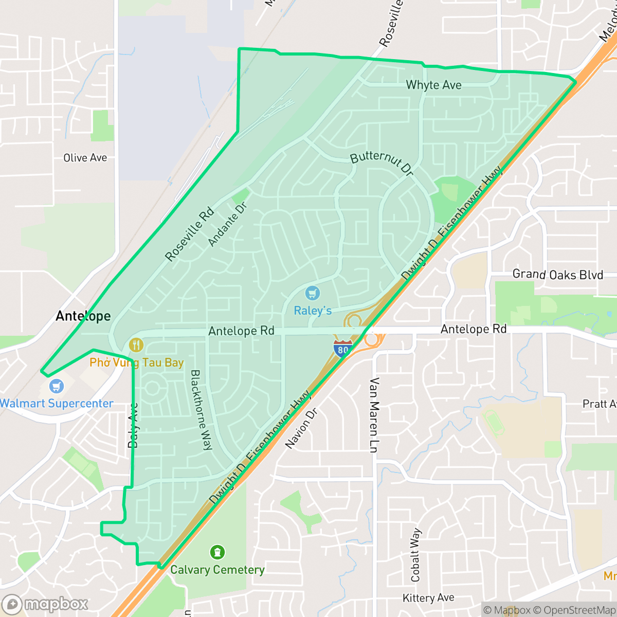 Map showing the location of Northwest, Citrus Heights, CA