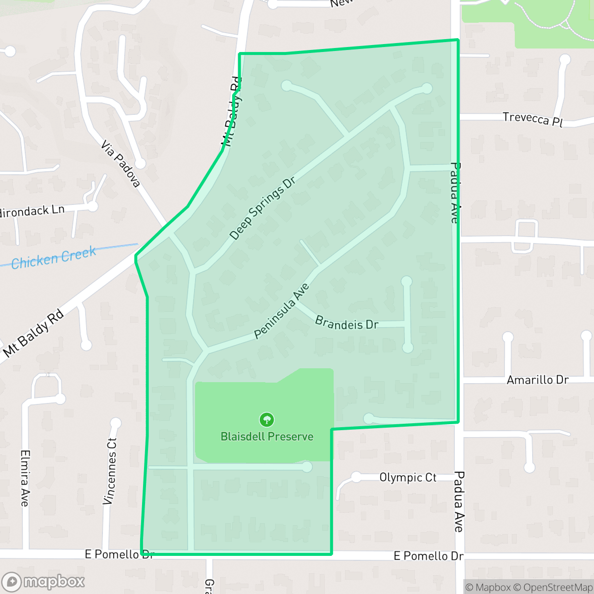 Map showing the location of Blaisdell Ranch, Claremont, CA