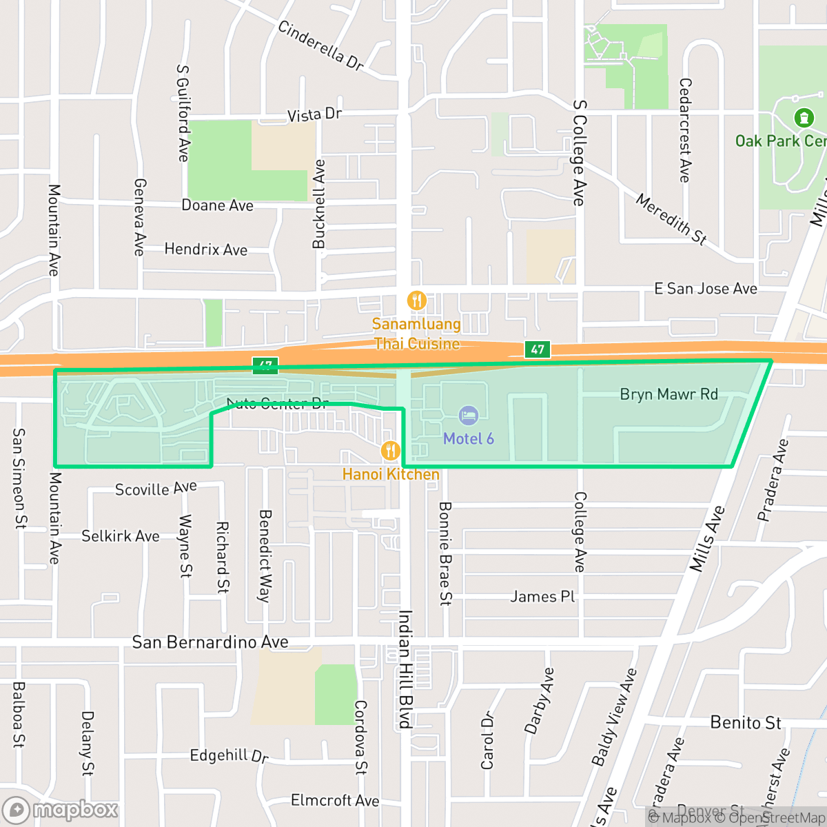 Map showing the location of Claremont South, Claremont, CA