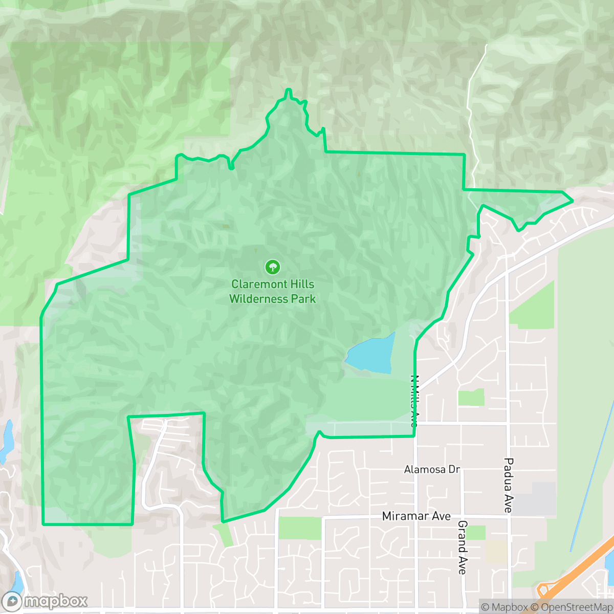 Map showing the location of Hillsides, Claremont, CA