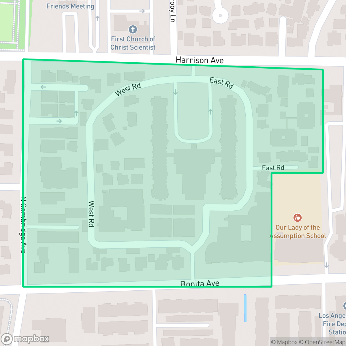 Map showing the location of Manor, Claremont, CA