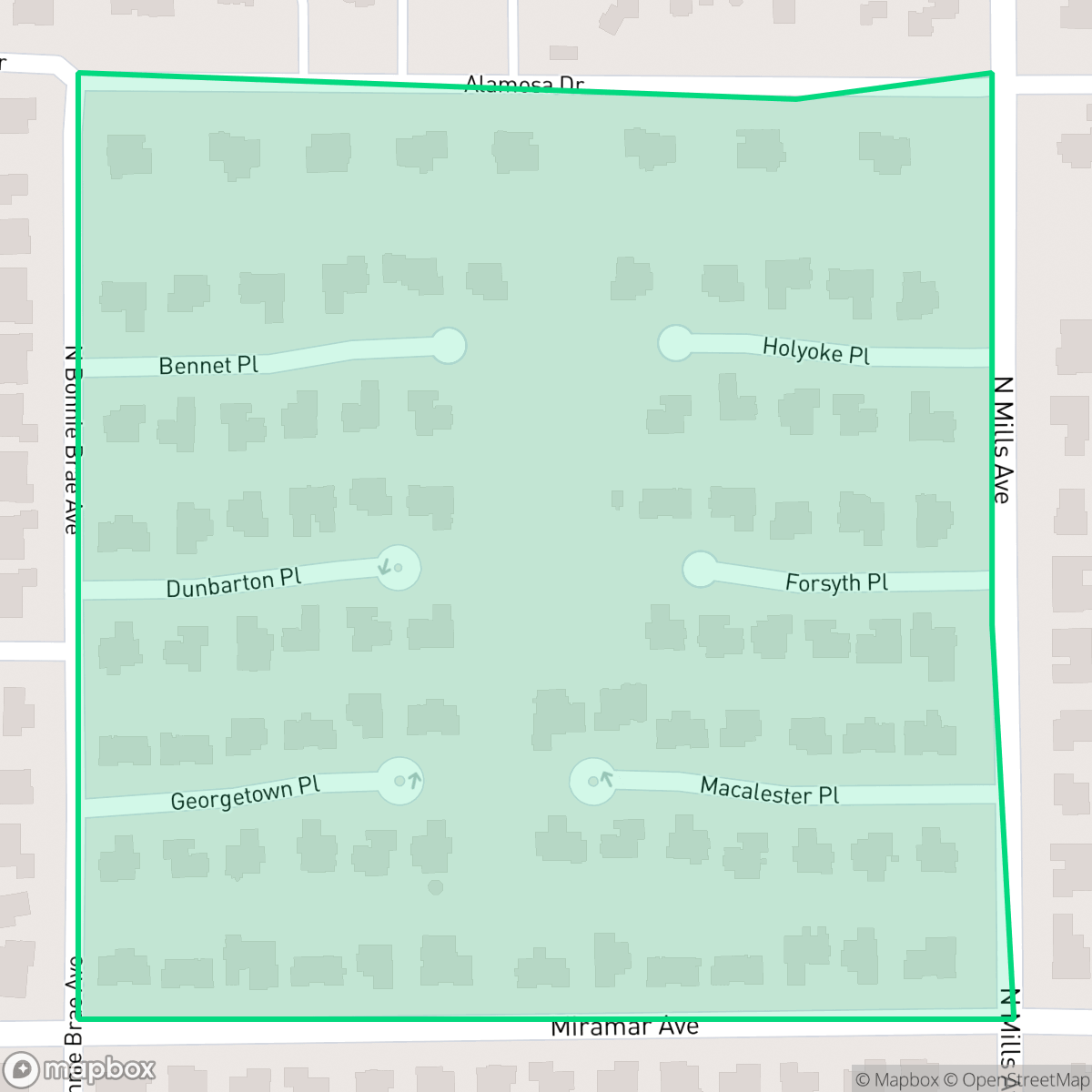 Map showing the location of Meadowood, Claremont, CA