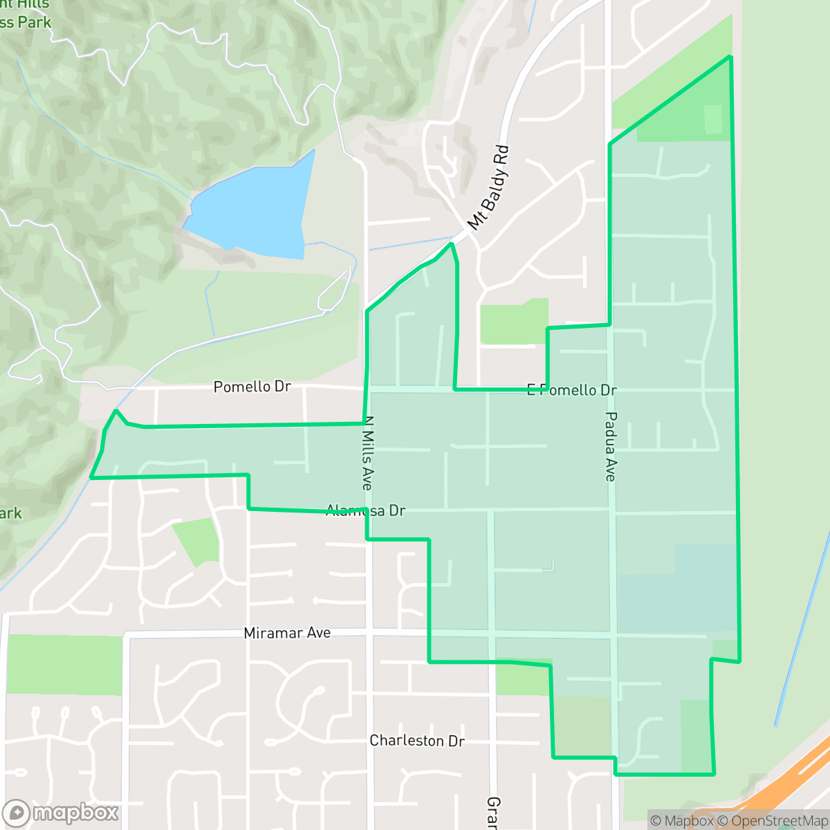 Map showing the location of Northeast Claremont, Claremont, CA