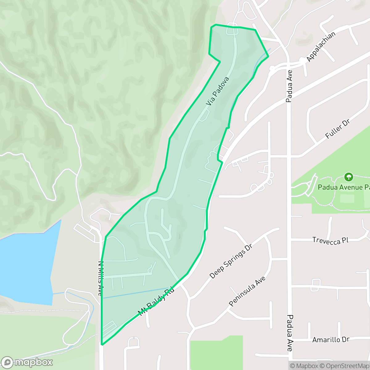 Map showing the location of Padua Hills, Claremont, CA
