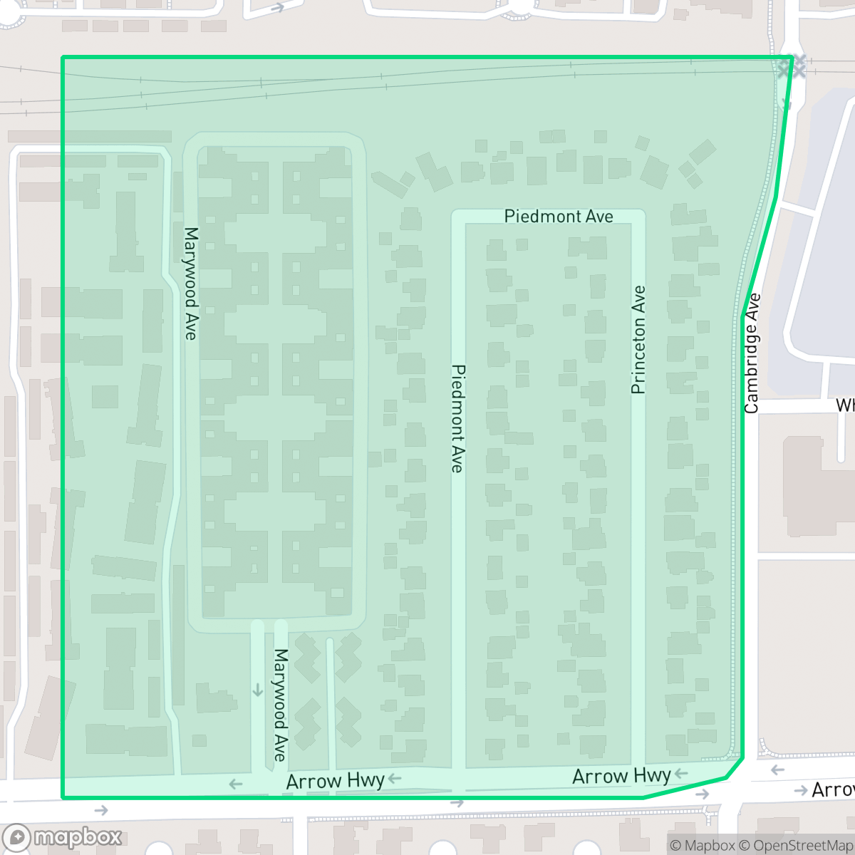 Map showing the location of West Arrow, Claremont, CA