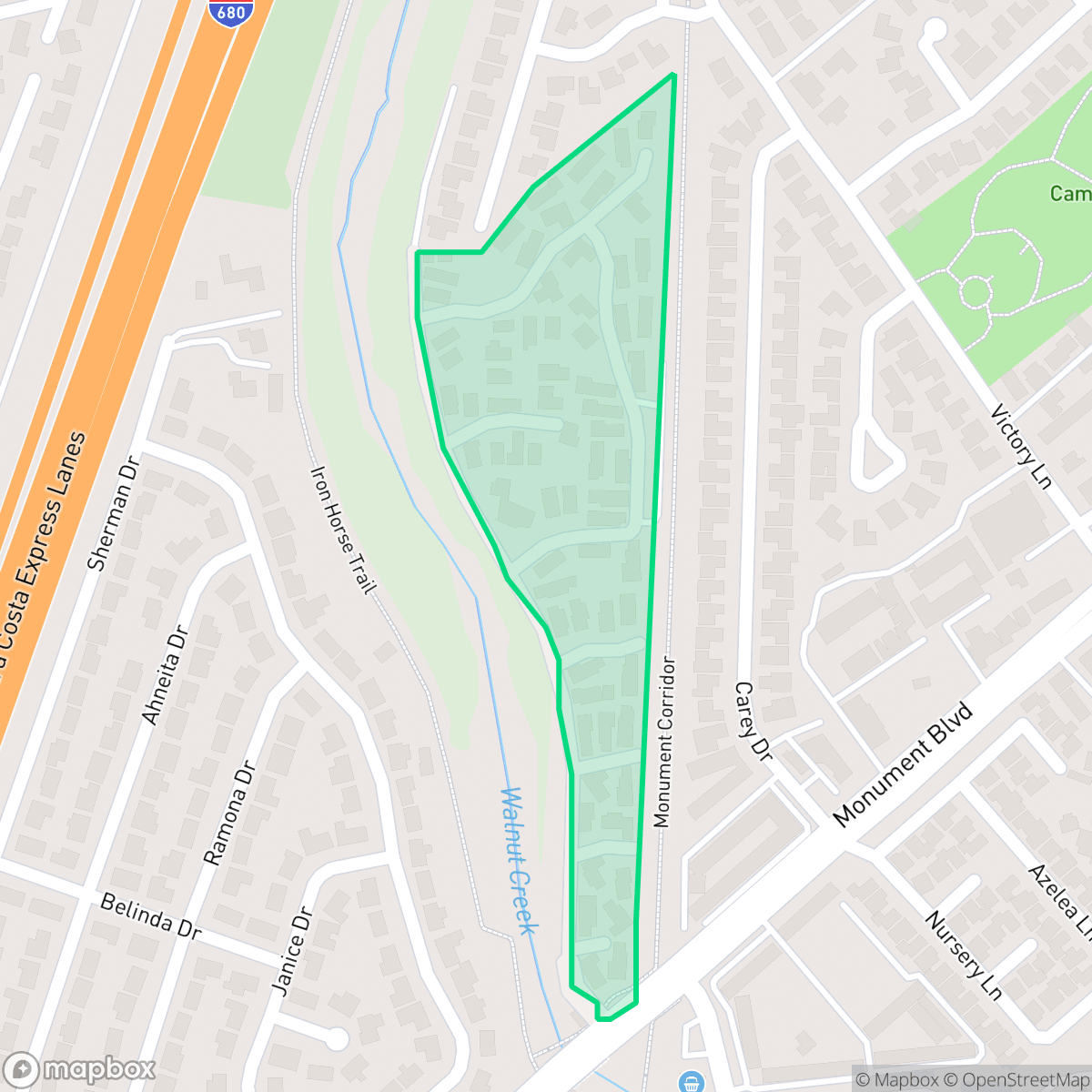 Map showing the location of Brookview Park, Concord, CA
