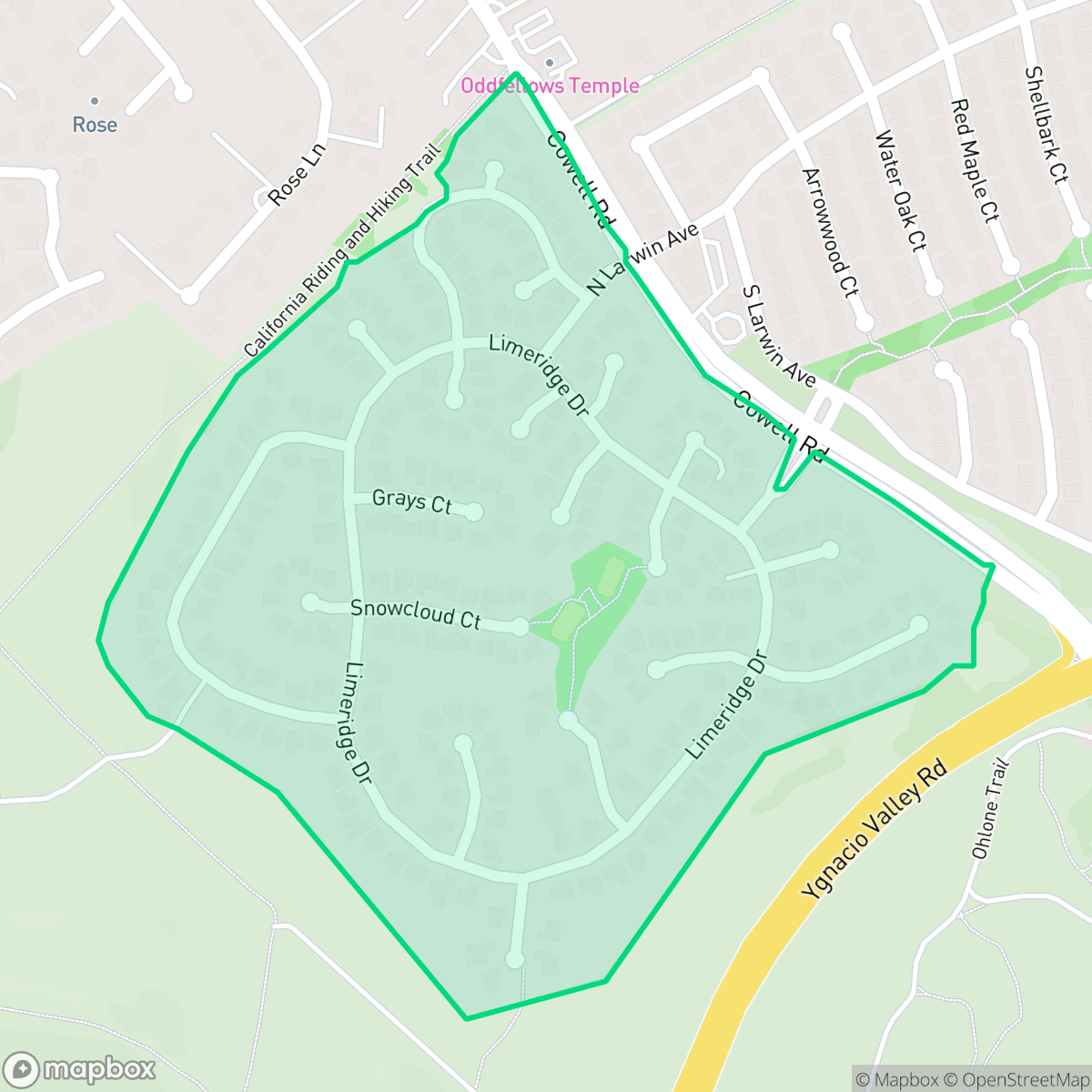 Map showing the location of Limeridge, Concord, CA
