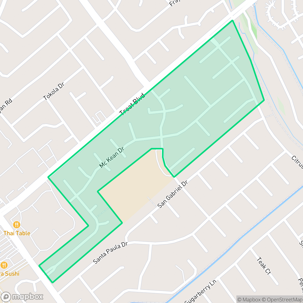 Map showing the location of The Palms, Concord, CA