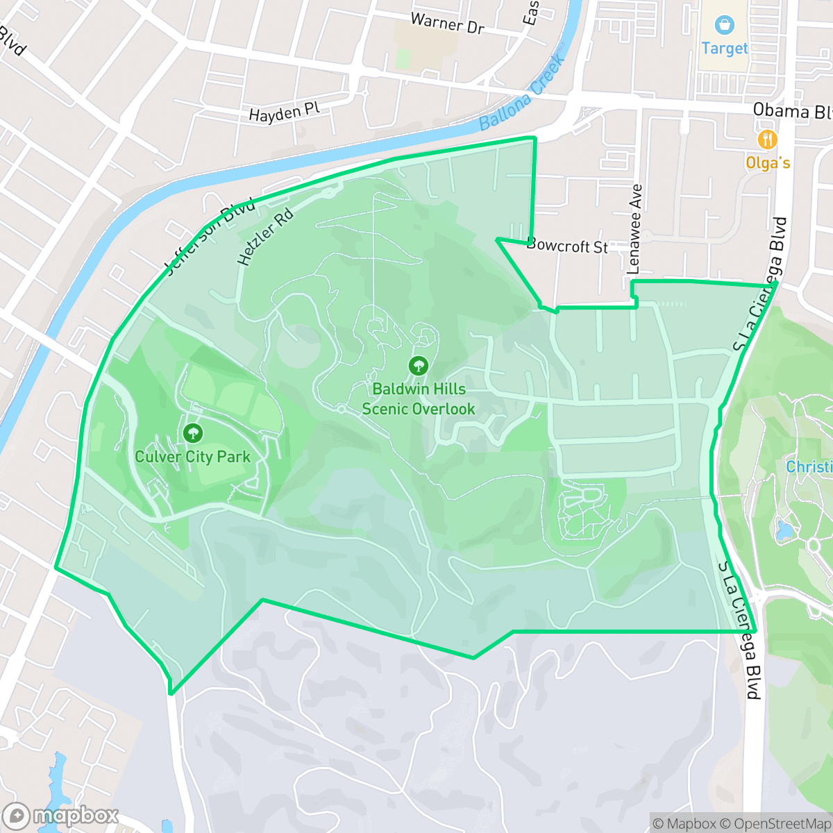 Map showing the location of Blair Hills, Culver City, CA