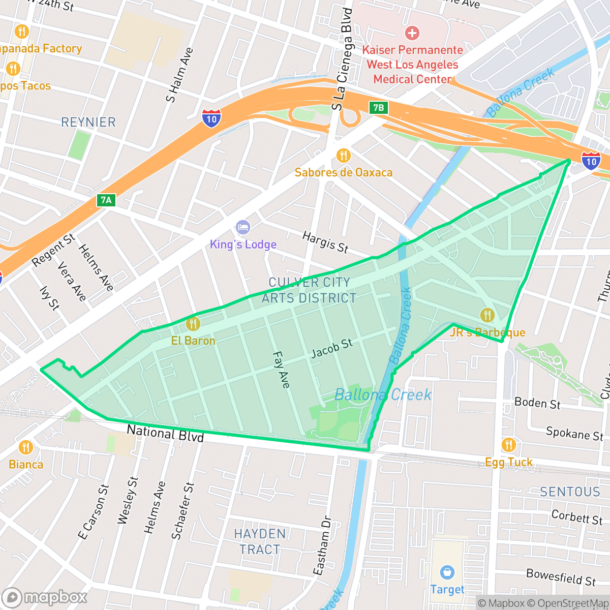 Map showing the location of McManus, Culver City, CA