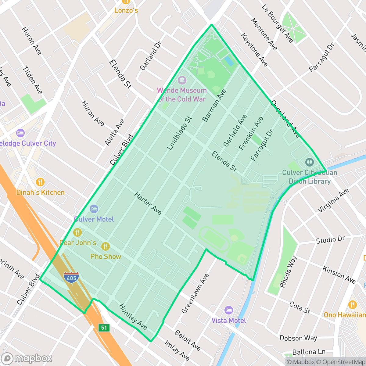 Map showing the location of Park West, Culver City, CA