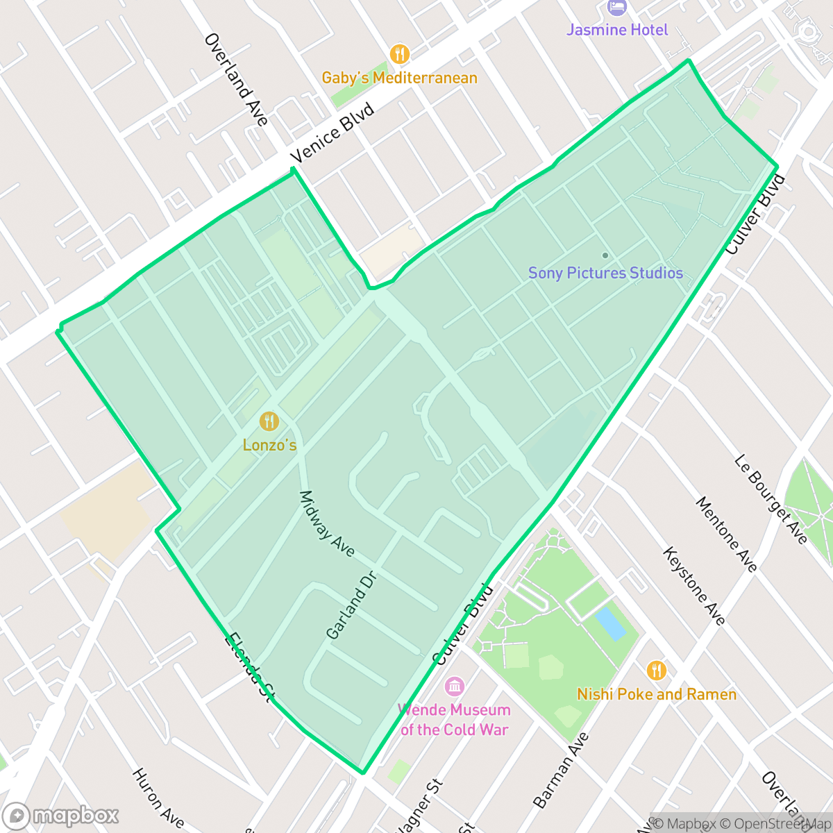 Map showing the location of Washington Culver, Culver City, CA