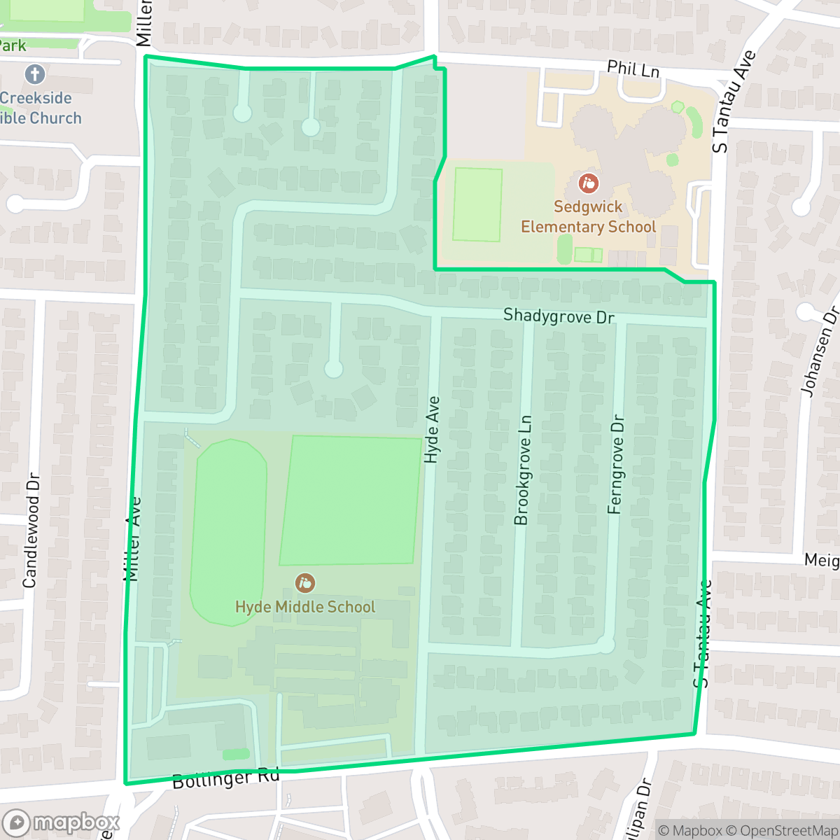 Map showing the location of Fair Grove, Cupertino, CA