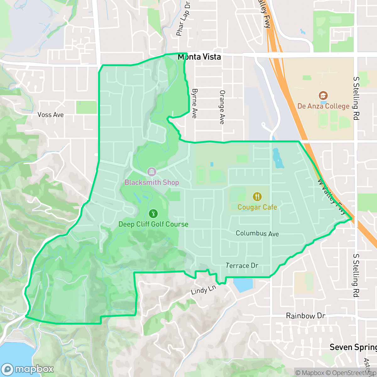 Map showing the location of Monta Vista North, Cupertino, CA