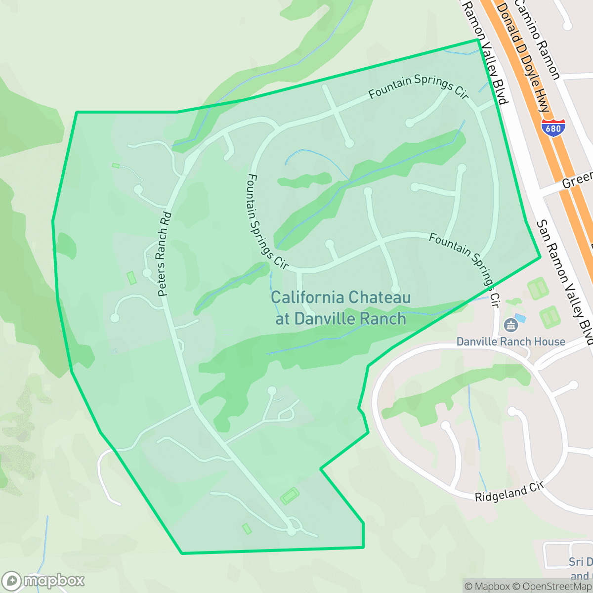 Map showing the location of California Chateau, Danville, CA