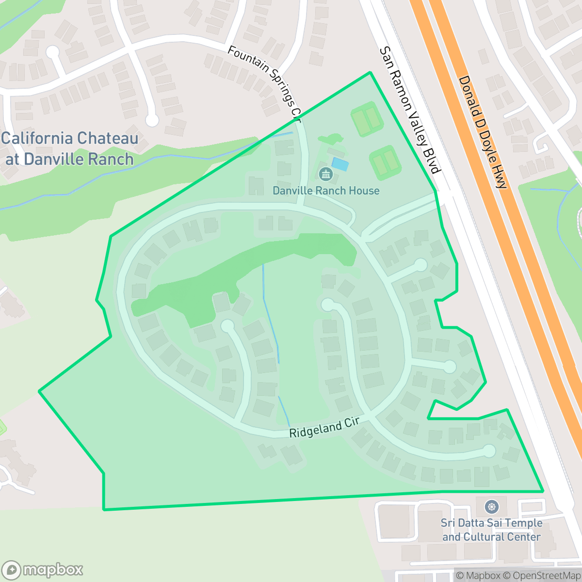 Map showing the location of Danville Ranch, Danville, CA