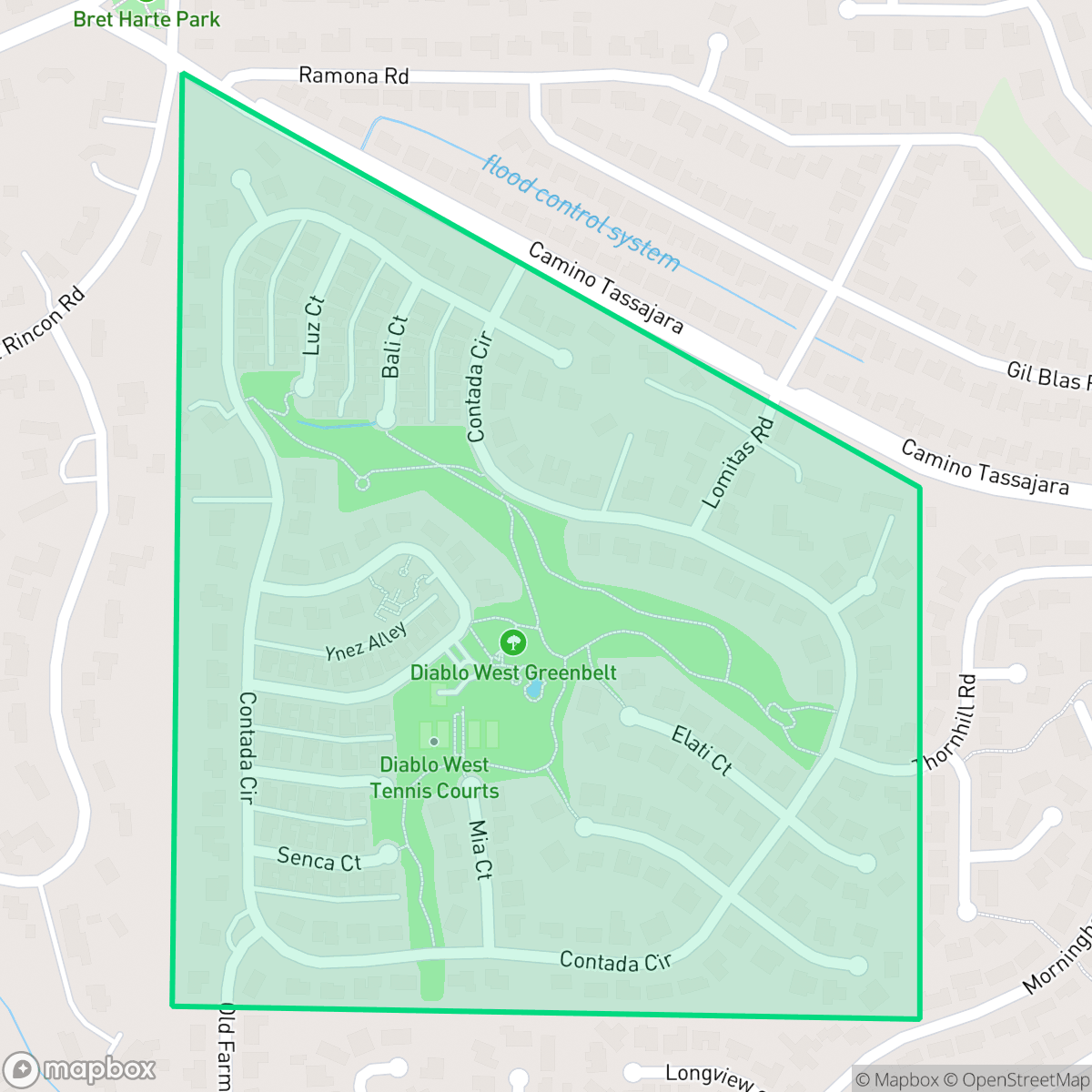 Map showing the location of Diablo West, Danville, CA