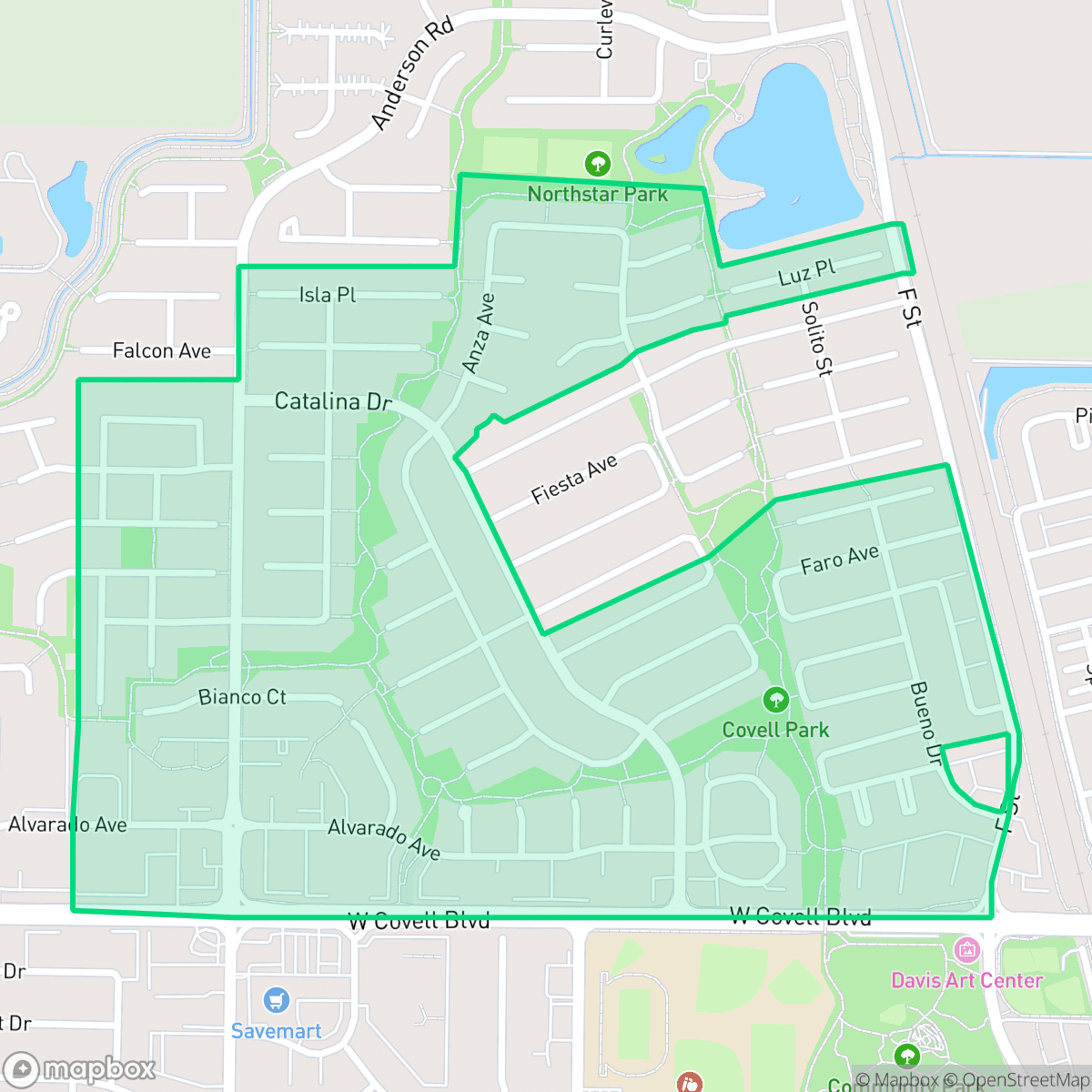 Map showing the location of Covell Park, Davis, CA