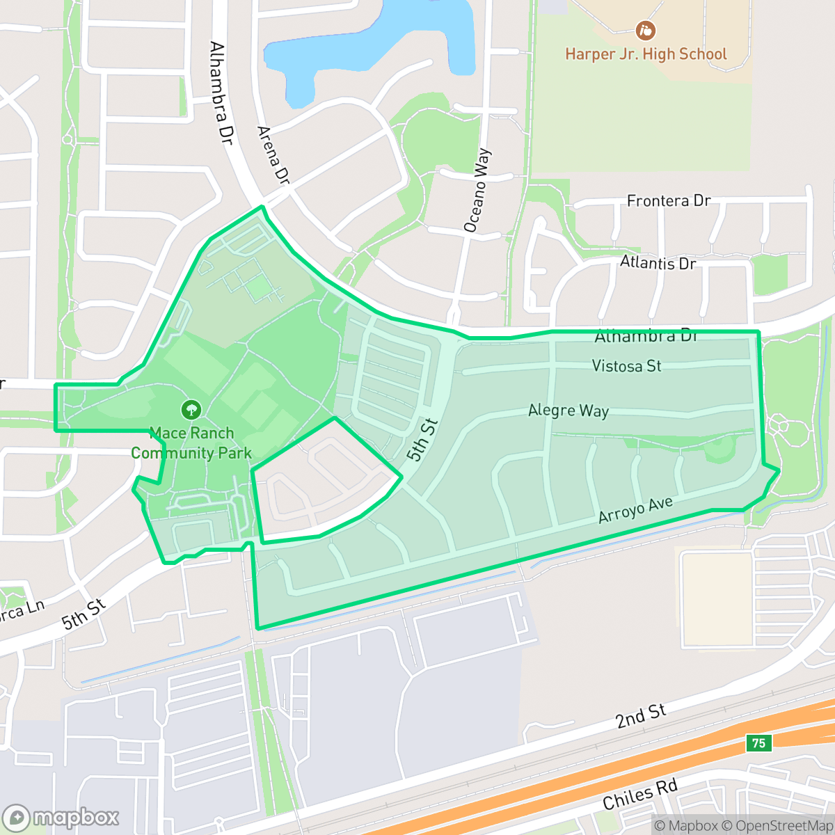 Map showing the location of Mace Ranch, Davis, CA